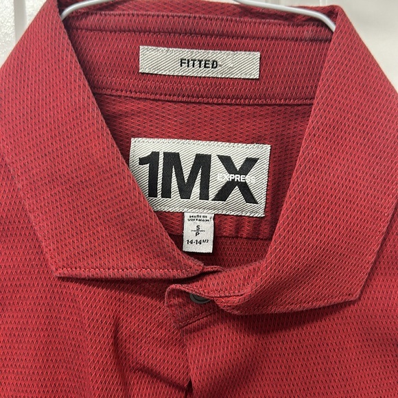 Red Express Button Up Dress Shirt Fitted 1MX - Picture 3 of 4